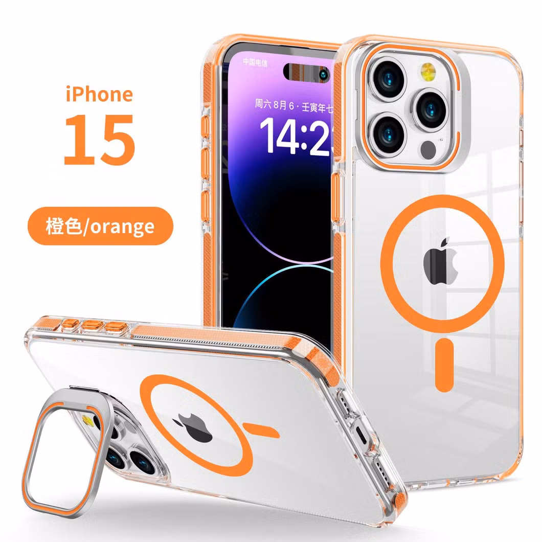 Strong Magnetic Mobile Phone Case Metal Invisible Mirror Frame Bracket Transparent Case Suitable for iPhone16 Mobile Phone Case