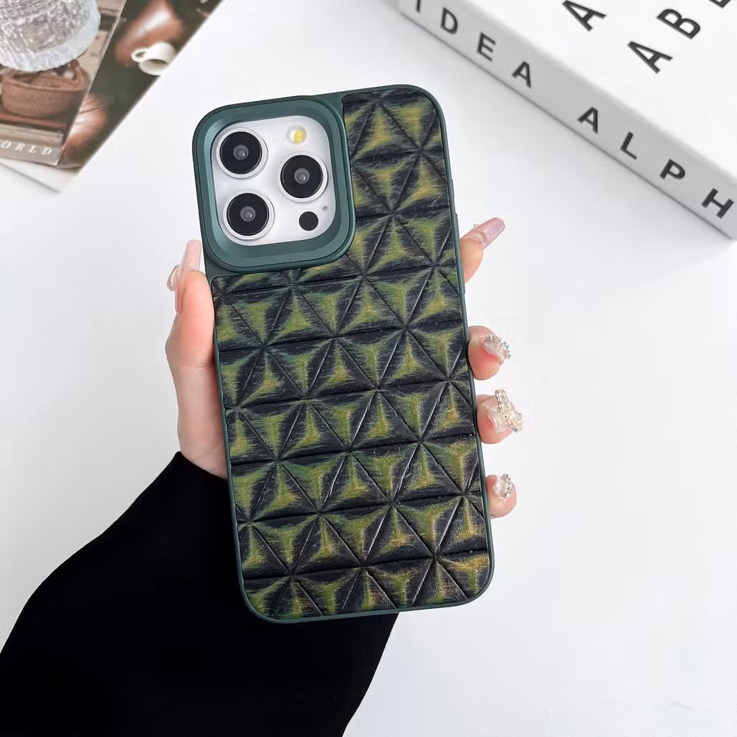 Triangular Graphic Skin-Mounted Mobile Phone Case for iPhone 11 Leather Cover
