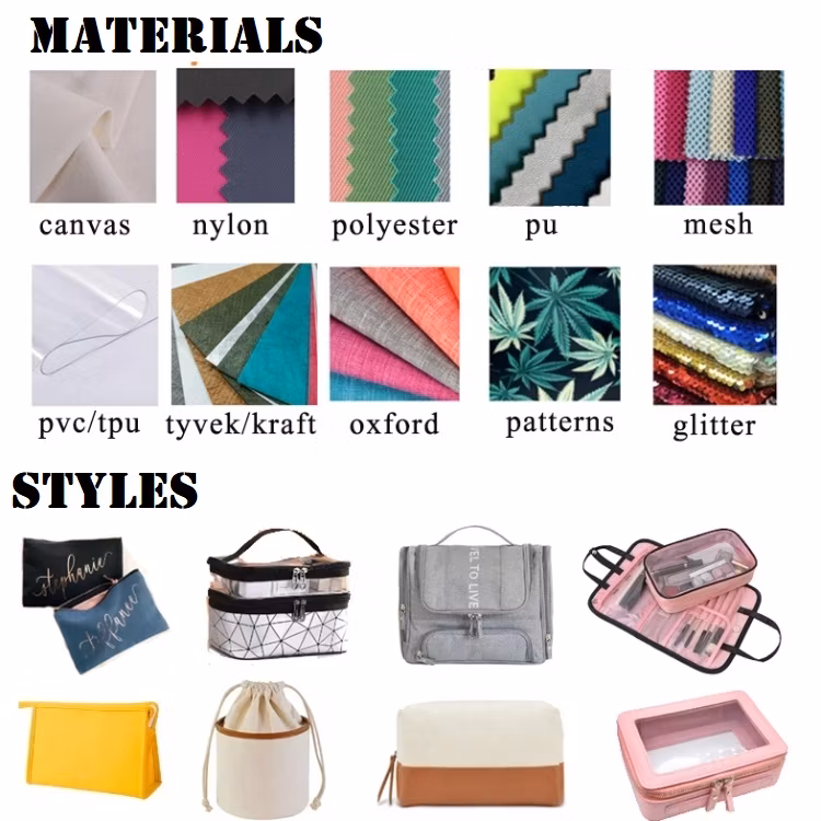 Custom 4 in 1 Roll up Zipper Cosmetic Makeup Make up Toiletry Travel Skincare Pencil Pouch Bag