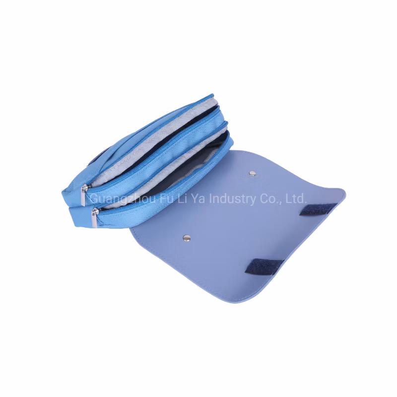 Blue Multi Stationery Set Pencil Case Makeup Bag Box Writing Case with Handle Two Compartments