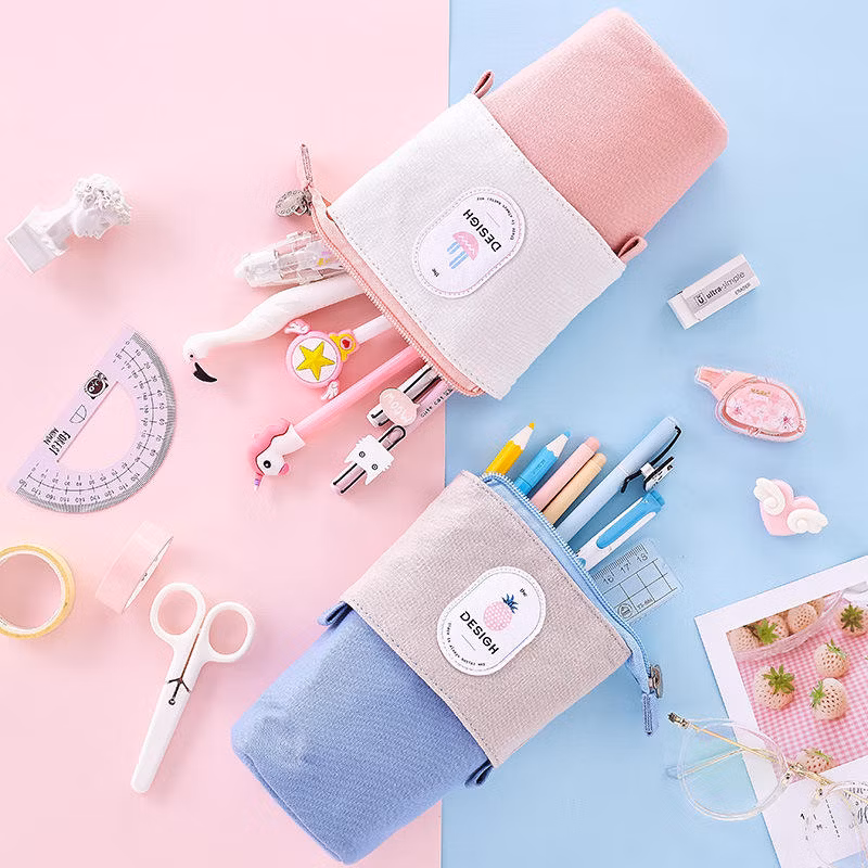 School Supplies Canvas Telescopic Avocado Aesthetic Pencil Case Fashion Cat Pencil Bag