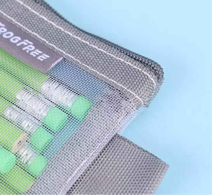 Promotional Simple Transparent Mesh Pencil Pouch Bag Large Capacity Pencil Case