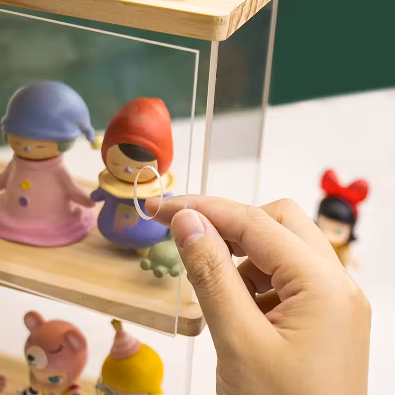 Clear Display Case Wall-Mounted Box Adjustable Display Stand Case