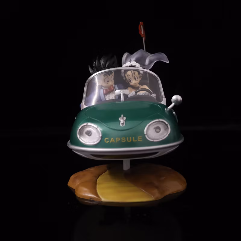 New Product Dbz Goku Chichi Wedding Locomotive Red/Green Locomotive Can Light up Model Box Anime Figure Cartoon-Character