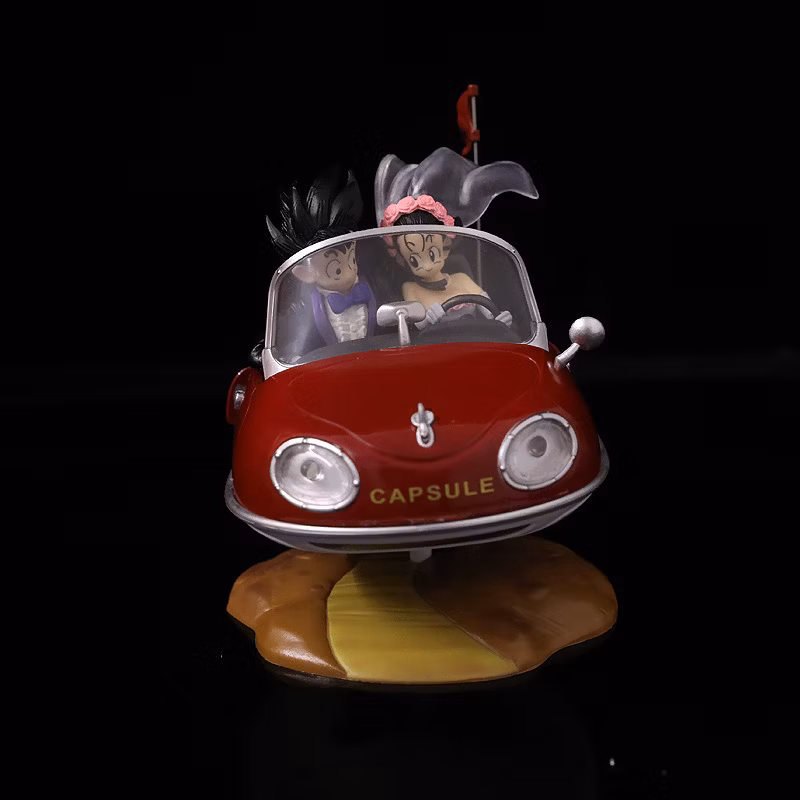 New Product Dbz Goku Chichi Wedding Locomotive Red/Green Locomotive Can Light up Model Box Anime Figure Cartoon-Character