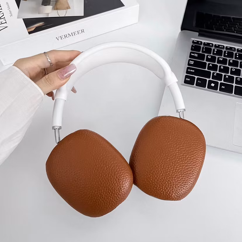 Brown Lychee Leather Fashion Airpods Max Headset Case for Apple Airpods Max