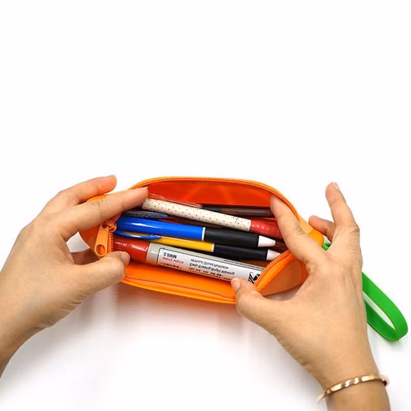 Creative Watermelon Fruit Silicone Large Capacity Zipper Storage Pencil Case Pencil Case