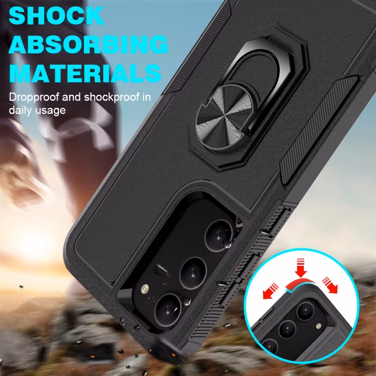 Rugged Case with Ring Stand for iPhone 14 Plus Samsung S20fe S21fe S23fe F12 M12