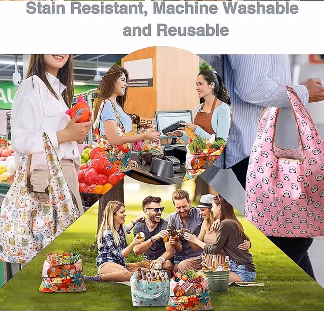 High Quality Customized Gift Foldable Durable Polyester Recycled Shopping/Grocery/Tote Bag