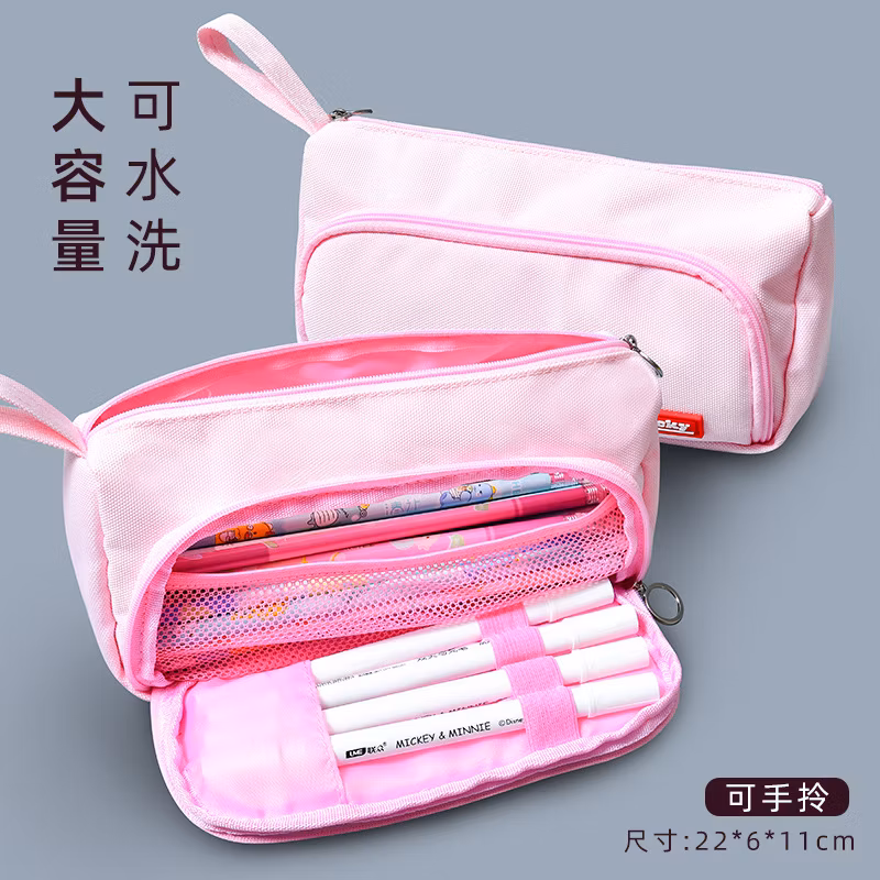 Hot Stationery Canvas Zipper Kawaii Circular Pencil Bag Pencil Case for Office