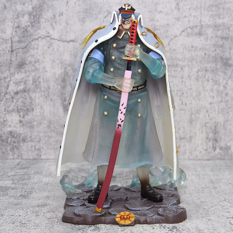 One Piece Anime Figure Blackbeard Subordinate Shiryu General Transparent Fruit Prison Governor Standing Posture Model Cartoon-Character