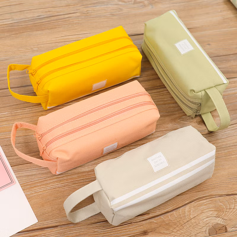 New Pen Bag Creative Large Capacity to Carry a Simple Multi-Functional Double-Layer Pencil Case