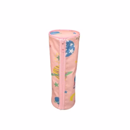 Lightweight and Easy to Carry Around The Polyester Pink Planet Girl Pencil Case