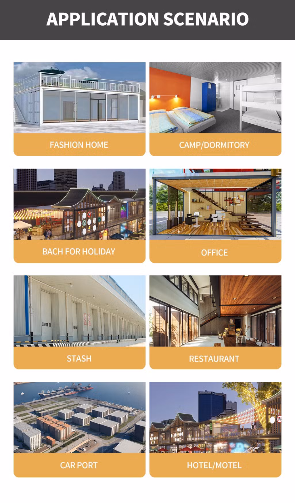 Modular Mobile Home Prefabricated Frame Micro Home 20FT 40FT Flat Pack Container Office for Sale