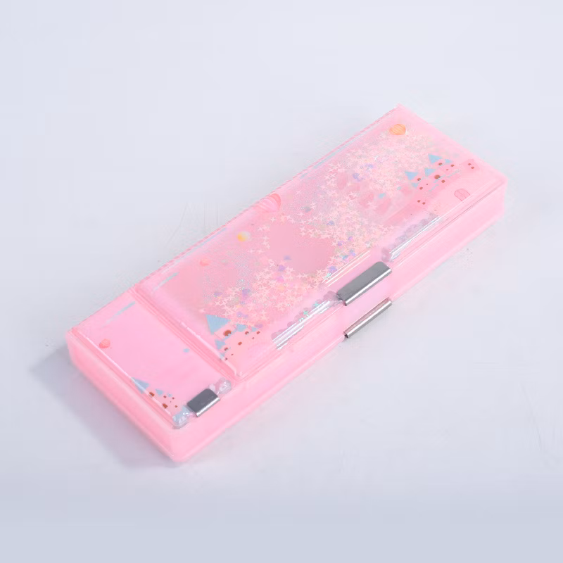 Pink Blue Three-in-One Primary School Creative Student Pencil Case