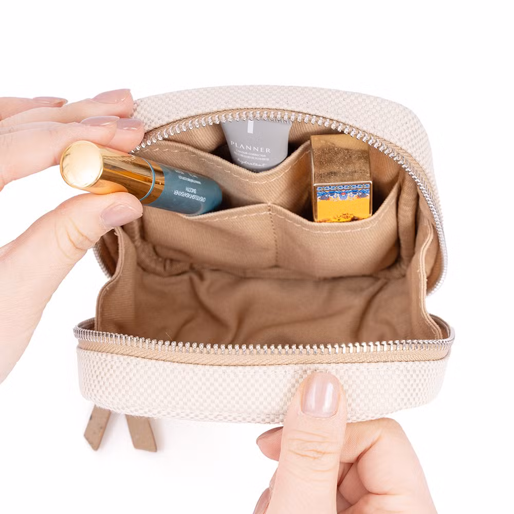 Canvas Small Makeup Bag Travel Cosmetic Pouch Portable Washing Cosmetic Bag (MFN7293)
