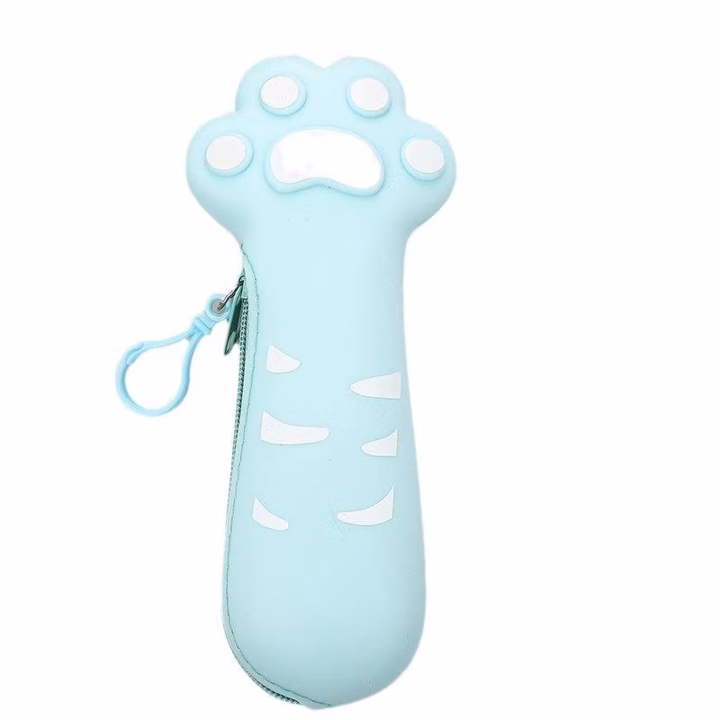Borsa per penne in silicone a forma di artiglio di gatto, forniture scolastiche, astuccio per matite