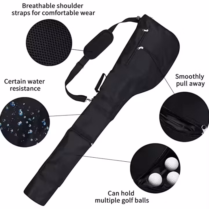 Foldable Golf Club Carry Bag Portable Sunday Pencil Bag Lightweight Waterproof Training Case