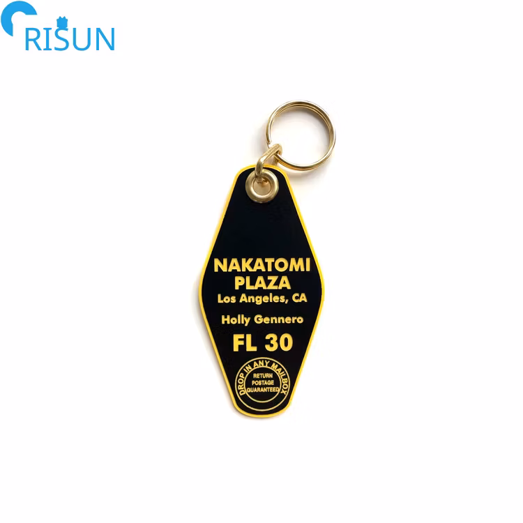 Manufacture Personalized Metal Hard Enamel Motel Hotel Keychains Keyrings Pendant Custom Motel Keychain Hotel Keychain