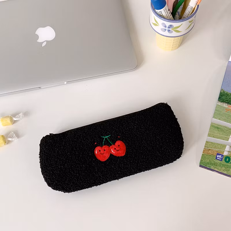 Hot Stationery Flannel Zipper European Style Animal Pencil Bag Pencil Case for Promotion Gift