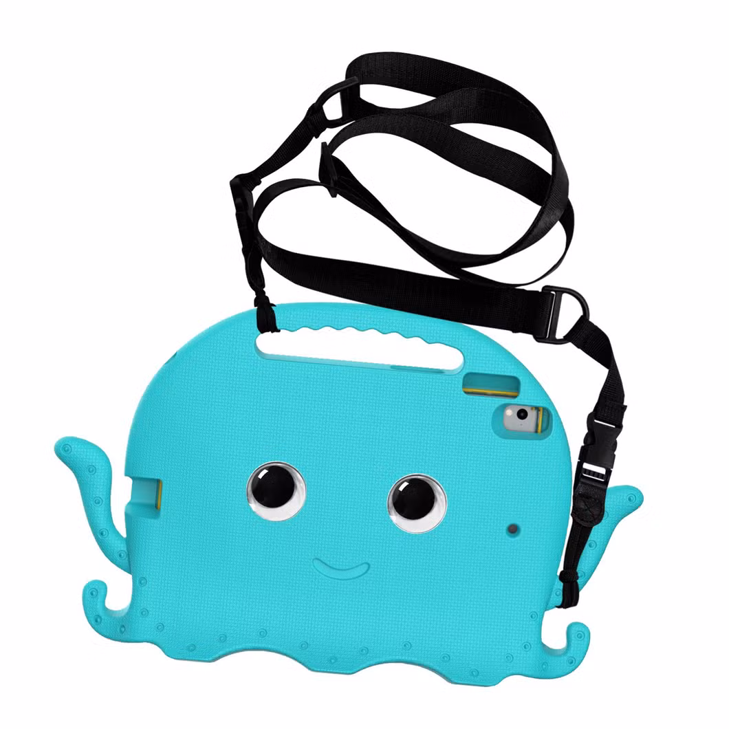 Heavy Duty Protection Tablet Cover with Handle Shoulder Strap Pencil Holder for New iPad 9.7 Inch 2017 2018