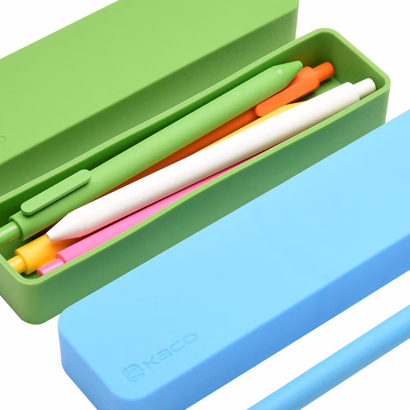 Unbreakable Personalized Candy Color Office/School Silicone Desk Pen Boxes