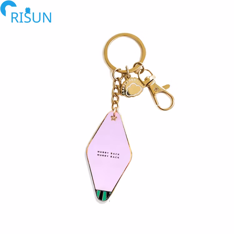 Manufacture Personalized Metal Hard Enamel Motel Hotel Keychains Keyrings Pendant Custom Motel Keychain Hotel Keychain