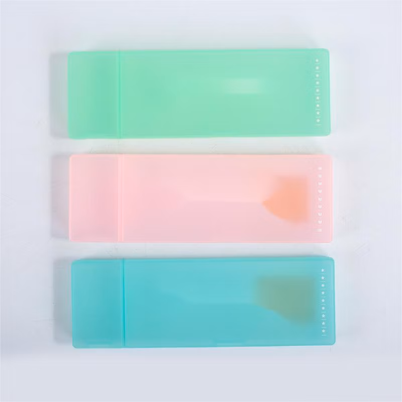 Transparent Colorful Kids Primary Elementary Student Stationery Pencil Case