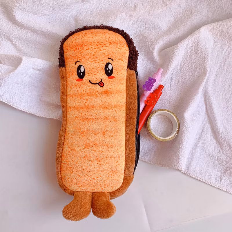 Hot Stationery Flannel Zipper European Style Circular Pencil Bag Pencil Case for Office
