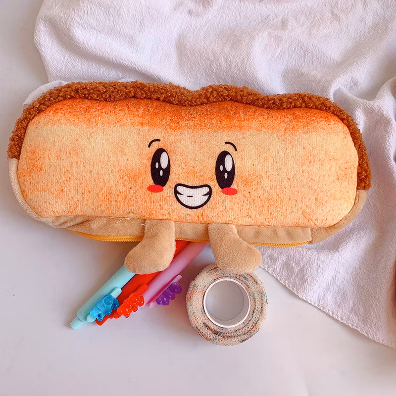Hot Stationery Flannel Zipper European Style Circular Pencil Bag Pencil Case for Office