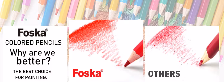 Foska High Quality Sketching Writing and Drawing 12 & 24 Colors Wooden Pencil Set for Adult Coloring Painting Books with Tube