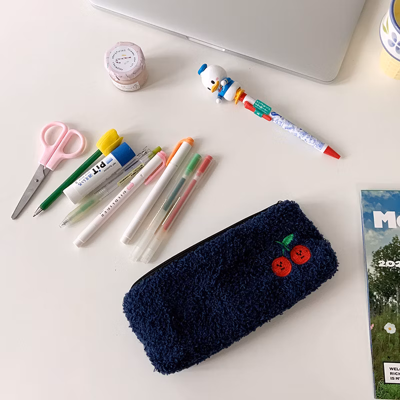 Hot Stationery Flannel Zipper European Style Animal Pencil Bag Pencil Case for Promotion Gift