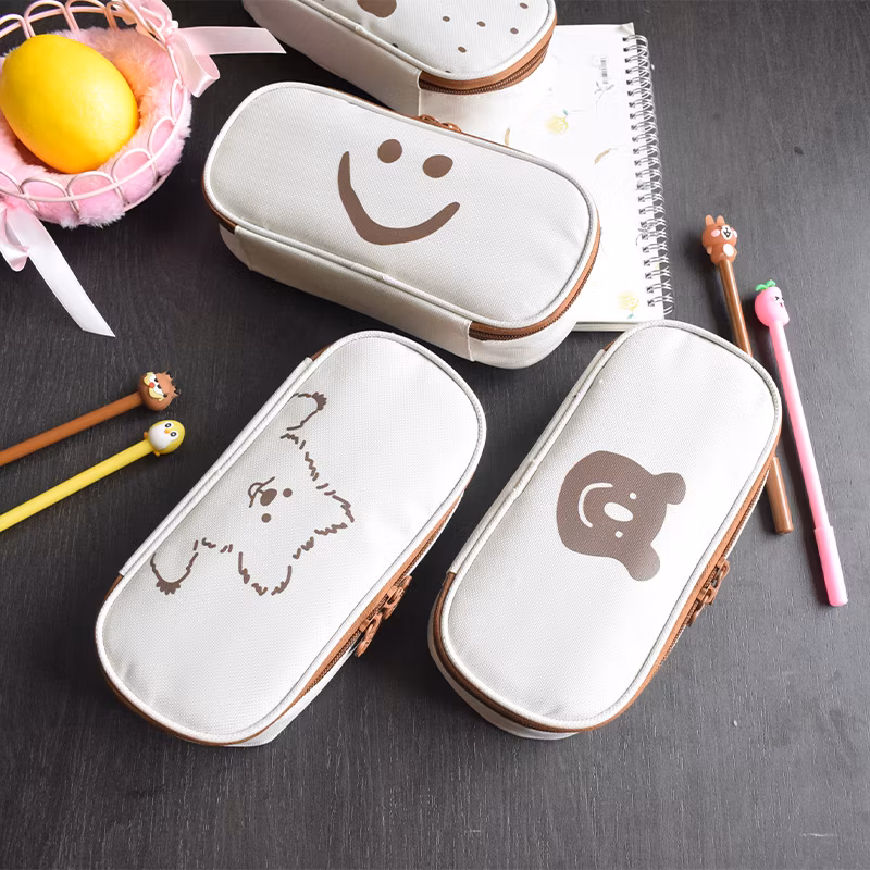 Factory Price PU Zipper Lovely Triangle Pencil Bag Pencil Case for School & Office
