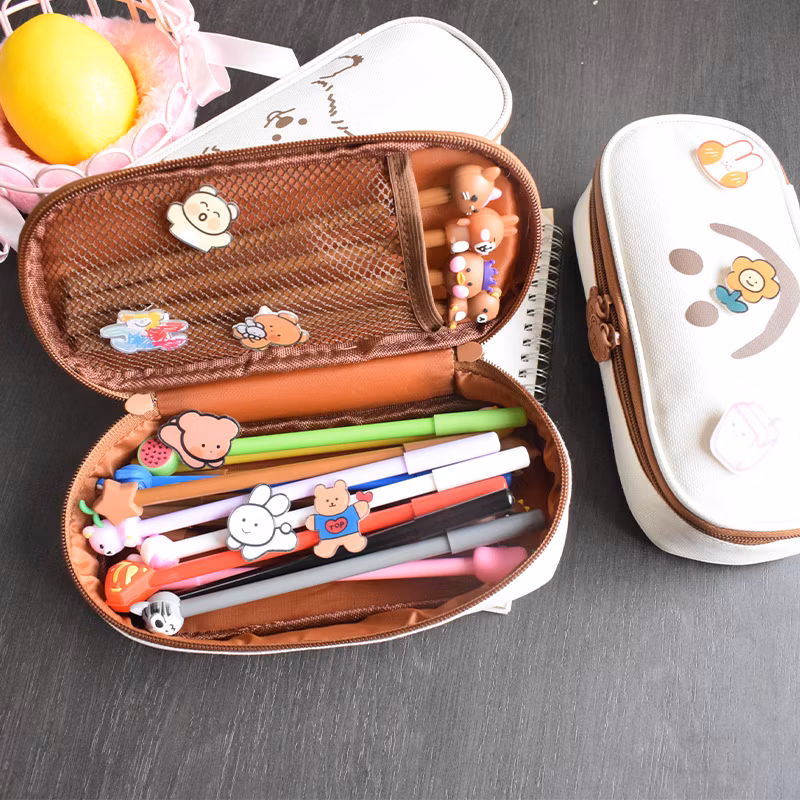 Factory Price PU Zipper Lovely Triangle Pencil Bag Pencil Case for School & Office