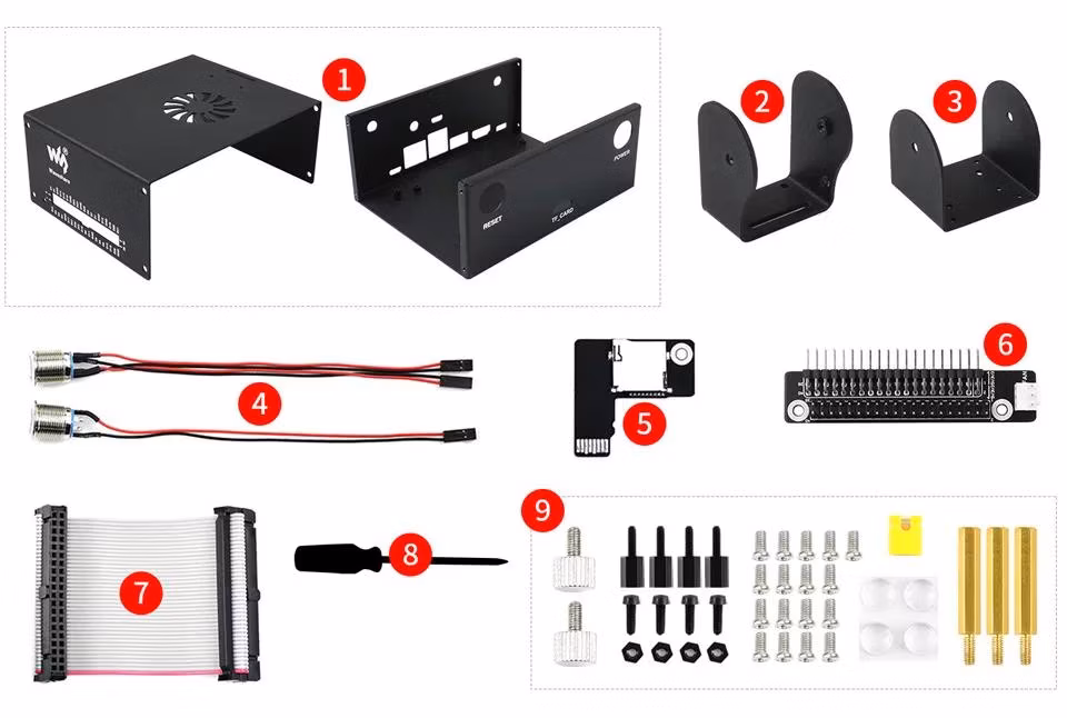 Waveshare Metal Case, Specialized for Jetson Nano 2GB Developer Kit, Mini PC Chassis Design