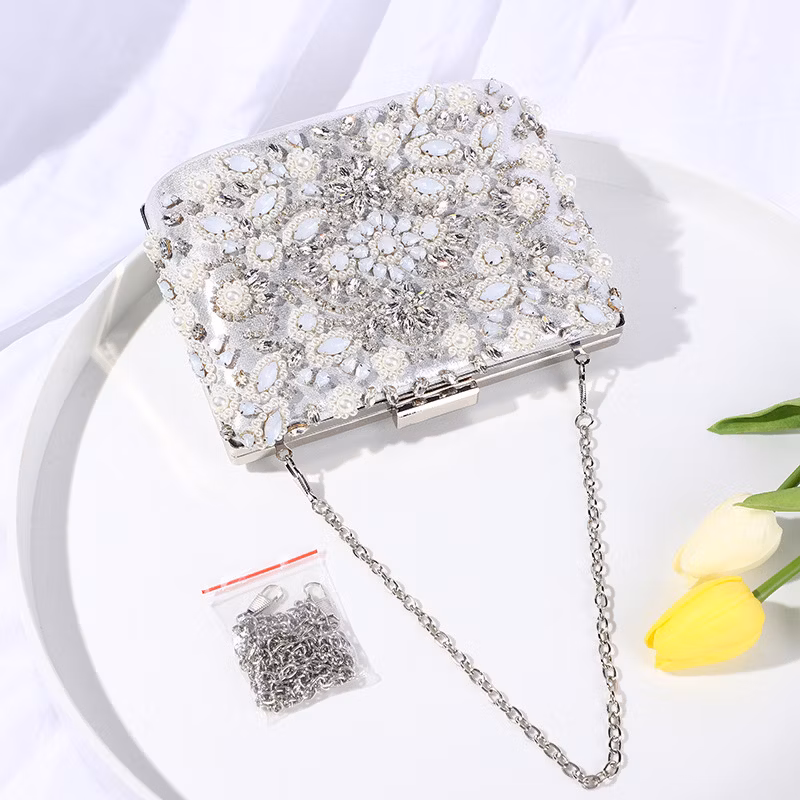 Cheap Shoulder Lipstick Mirror Cosmetic Bag Pearl Phone Storage Bag Ladies Party Clutch Evening Dinner Bag