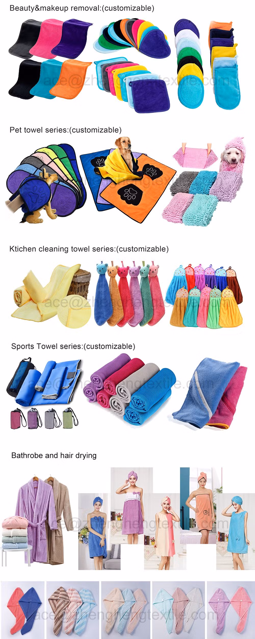 Luxury Wholesale Microfiber Hand Face Towels and Bath Towel Set for Home and Hotel Large Size Colored