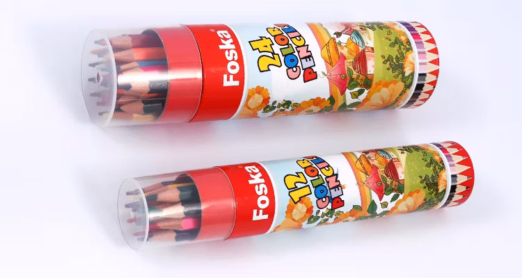 Foska 12 Colors 24 Colors Portable Tube Drawing Colored Pencils for Kids Artist Adults Writing Sketching Painting