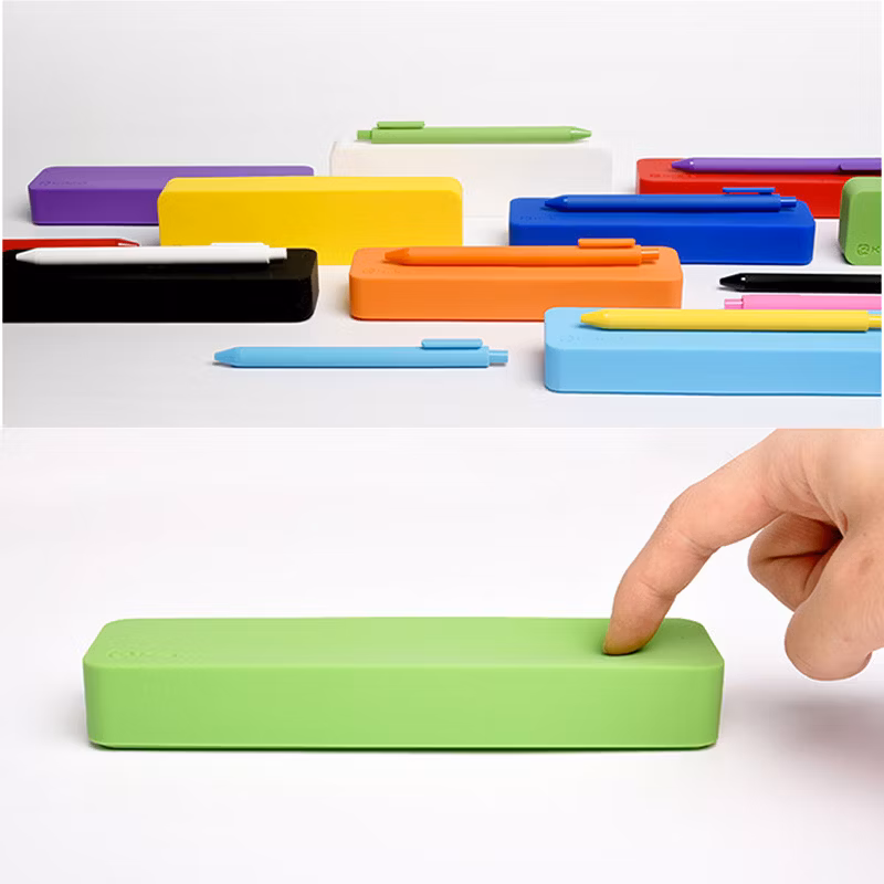Unbreakable Personalized Candy Color Office/School Silicone Desk Pen Boxes
