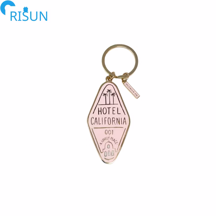 Manufacture Personalized Metal Hard Enamel Motel Hotel Keychains Keyrings Pendant Custom Motel Keychain Hotel Keychain