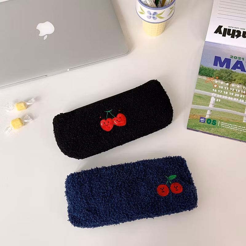 Hot Stationery Flannel Zipper European Style Animal Pencil Bag Pencil Case for Promotion Gift
