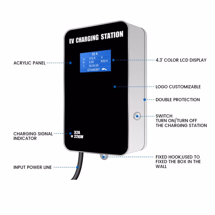 Green Storage Residential Solar Energy Storage Manufacturing EV Wall Charger China 208V 3 Phase EV Charger