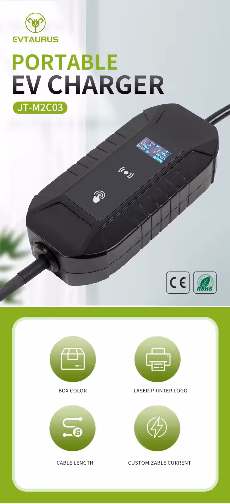 EU Standard 16A 32A Home AC EV Charging Station 3.5kw 7kw Electric Vehicle Car Charger Fast Portable EV Charger