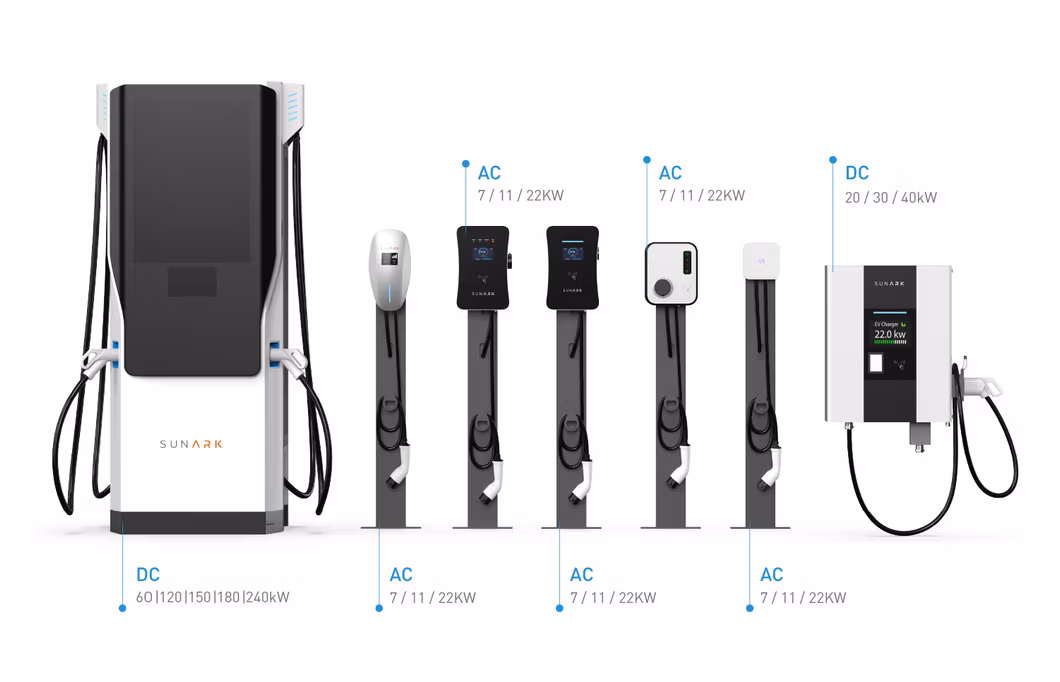 Sunark Best Market Price Fast EV Charger 7kw 11kw 22kw Electric Car EV Charger Easy to Install