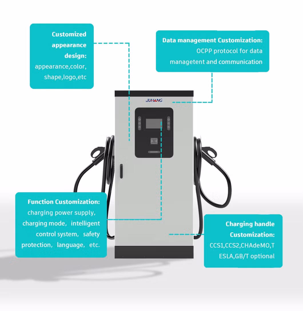 90kw Car Fast EV Charging Station Electric Car Charge Point DC EV Charger with Ocpp1.6j WiFi Ethernet/4G