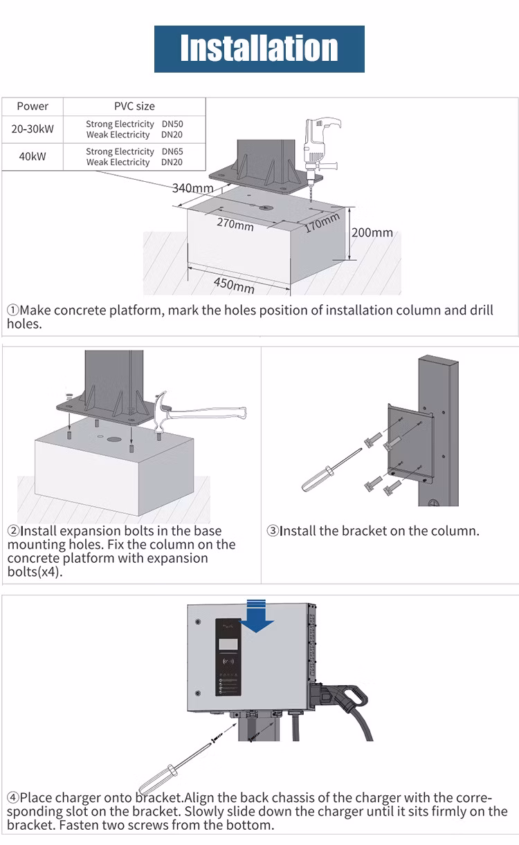 Popular Electric Car Charging Station 20kw DC EV Charger Home Wallbox EV Charging Station DC Fast Charging Station