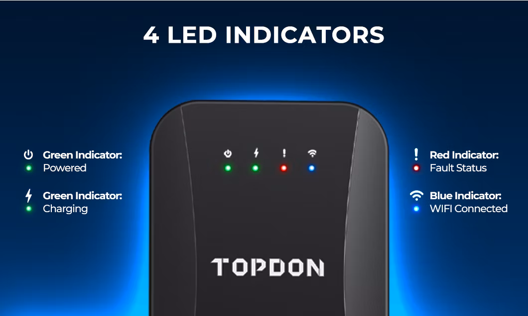 Topdon Factory Supply America Stock Customized Pulseq AC Home 16 32 AMP Type 2 Type 1 22kw 16kw 7kw Smart Wallbox Mounted Electric Car Fast EV Charger Station
