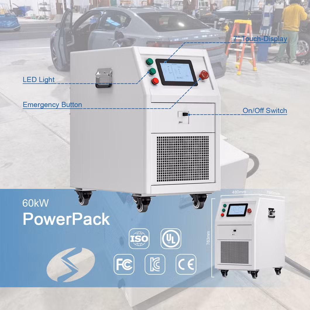 SETEC POWER Self-developed Modules Level 3 Fast Charging 60kW Portable Electric Vehicle Charger EV Charging Station CCS CHAdeMO NACS
