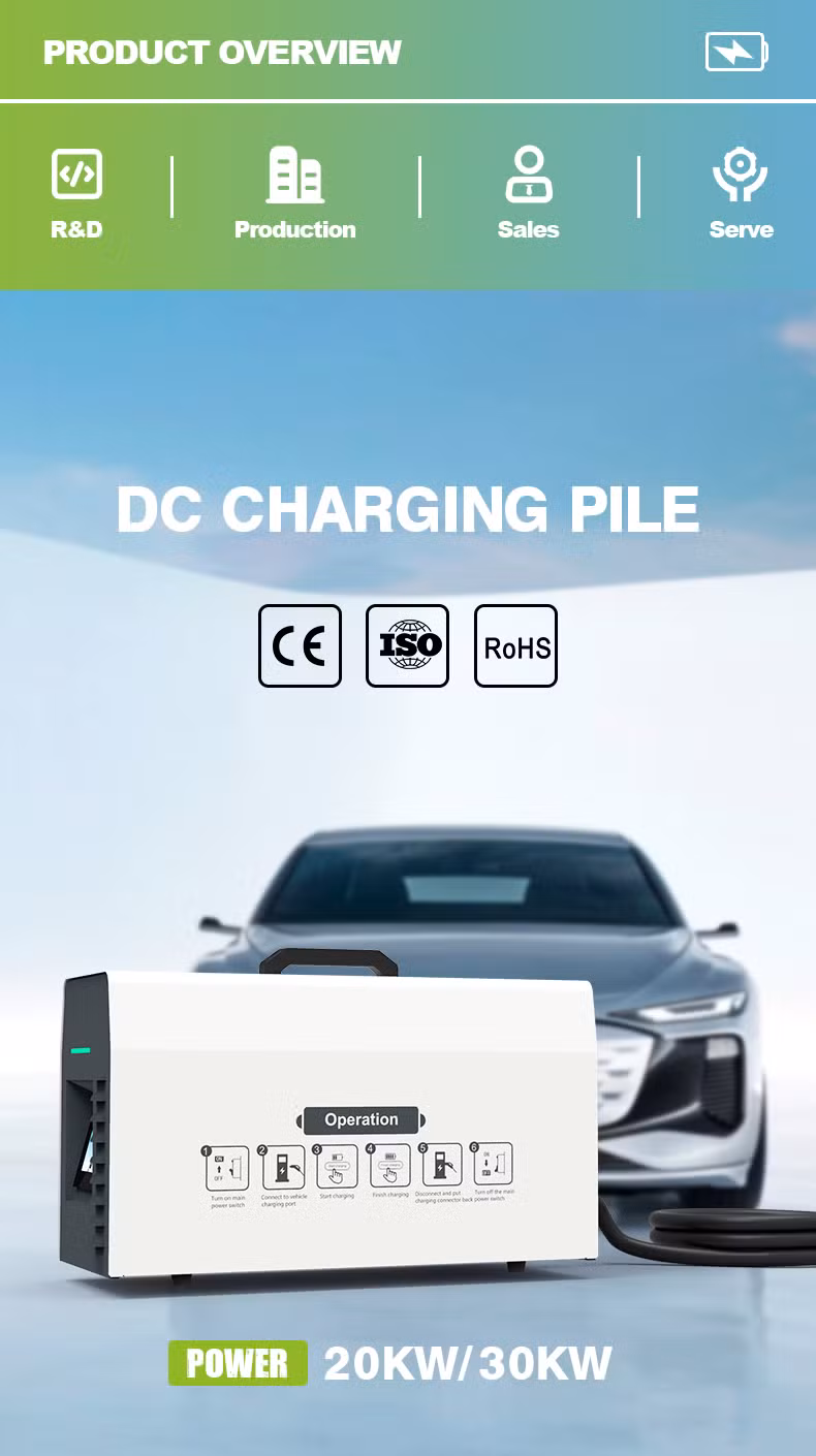30kw Cc1 Portable Grid-Connected EV Charger Cc2 Chademo DC Fast Car Charging Station Dual-Port Charger Rapid Deployment Ocpp 4G