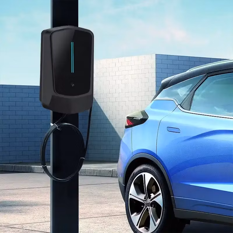 Single Pile AC Electric Vehicle Level 2 Smart Charging Portable Wallbox EV Charger for Home Use